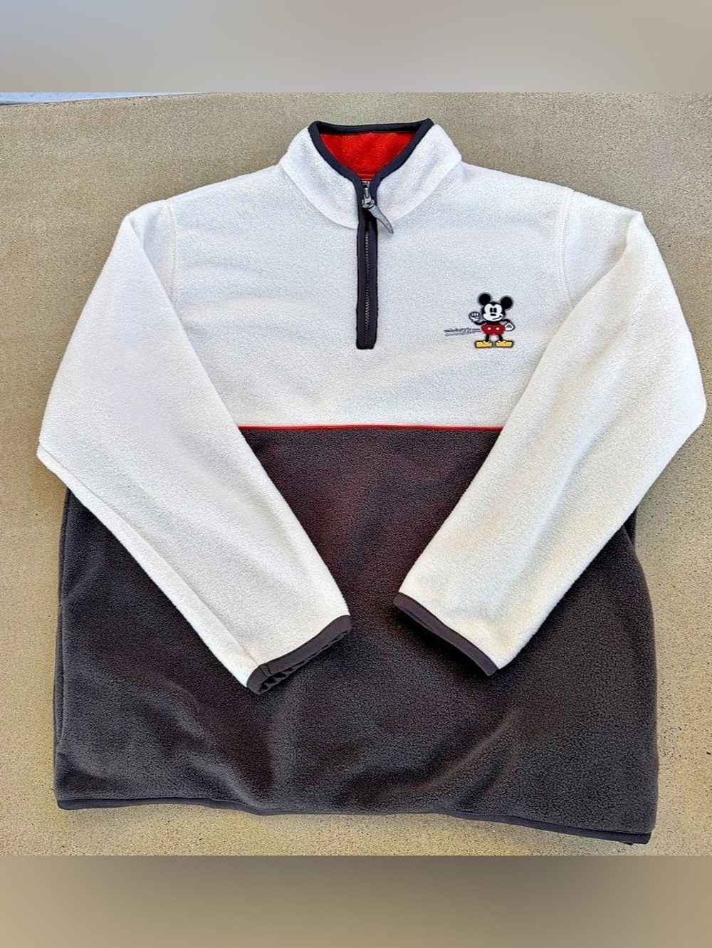 Vintage Y2K Mickey & Co. Colorblock Fleece Pullover 1/4 Zip Large
